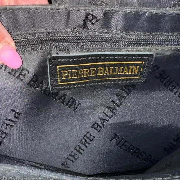 Pierre Balmain Black Leather Shoulder Crossbody Messenger Bag - Picture 11 of 16